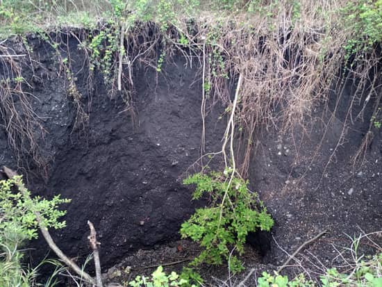 Effondrement du ruisseau couvert de Pisani